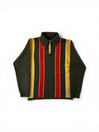 Vintage 60s Striped Quarter Polo LS (S)