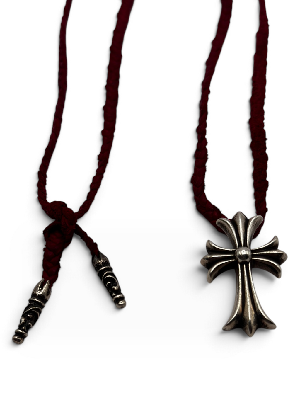 Chrome Hearts Red Leather Cross Necklace