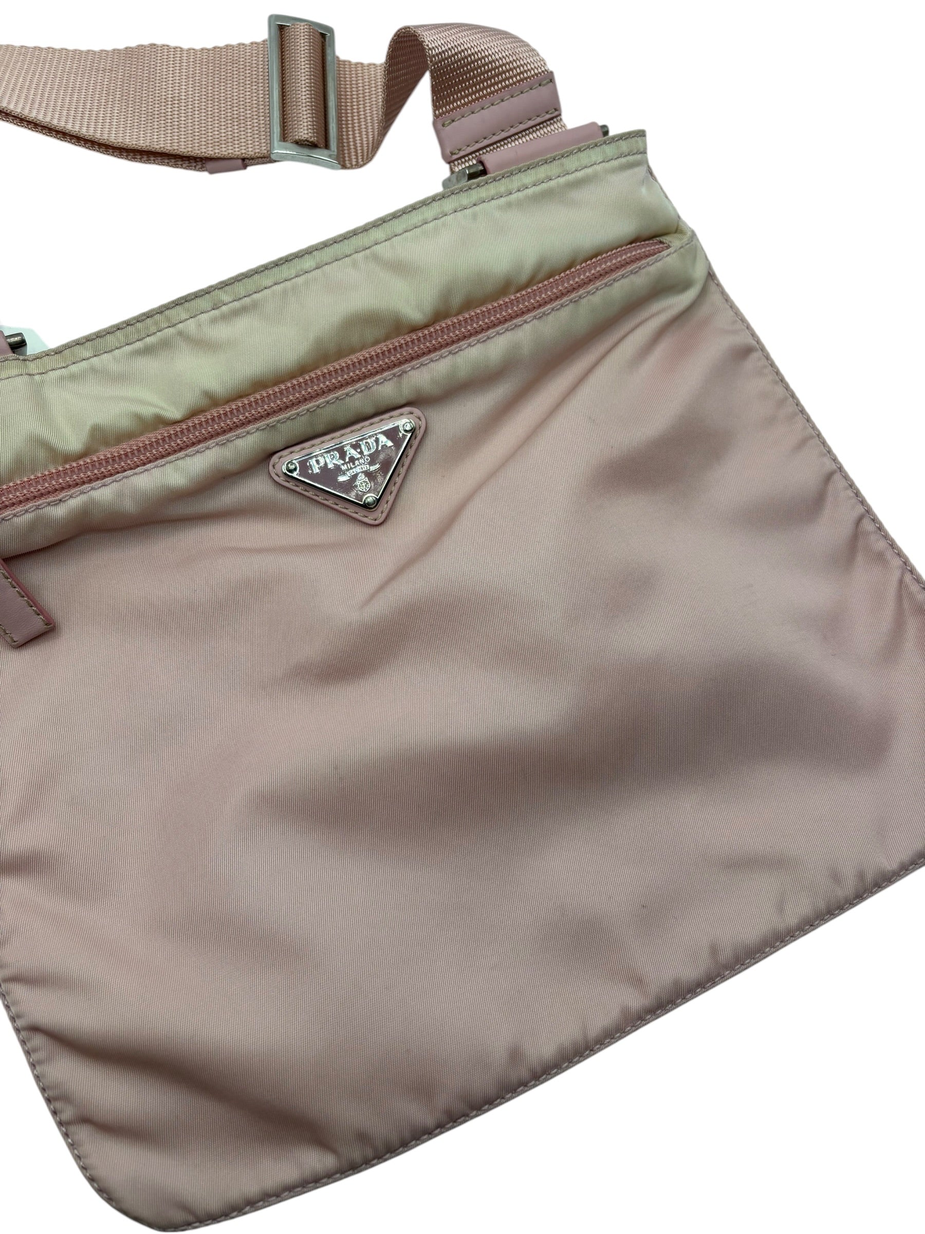 Prada Pink Nylon Side Bag