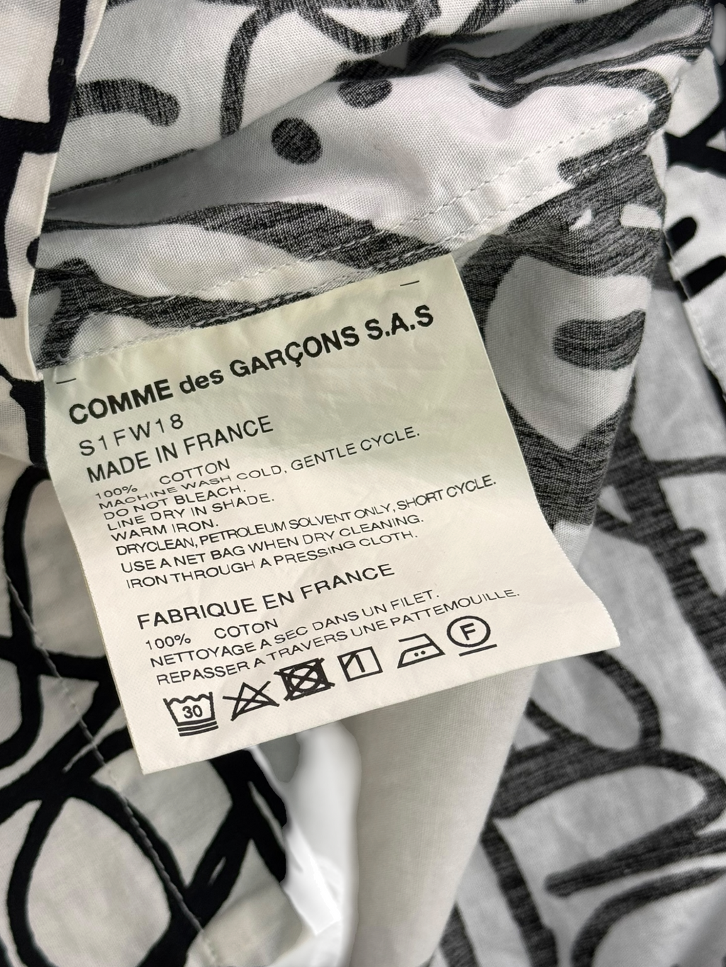 Supreme CDG Graffiti Zip Up Shirt