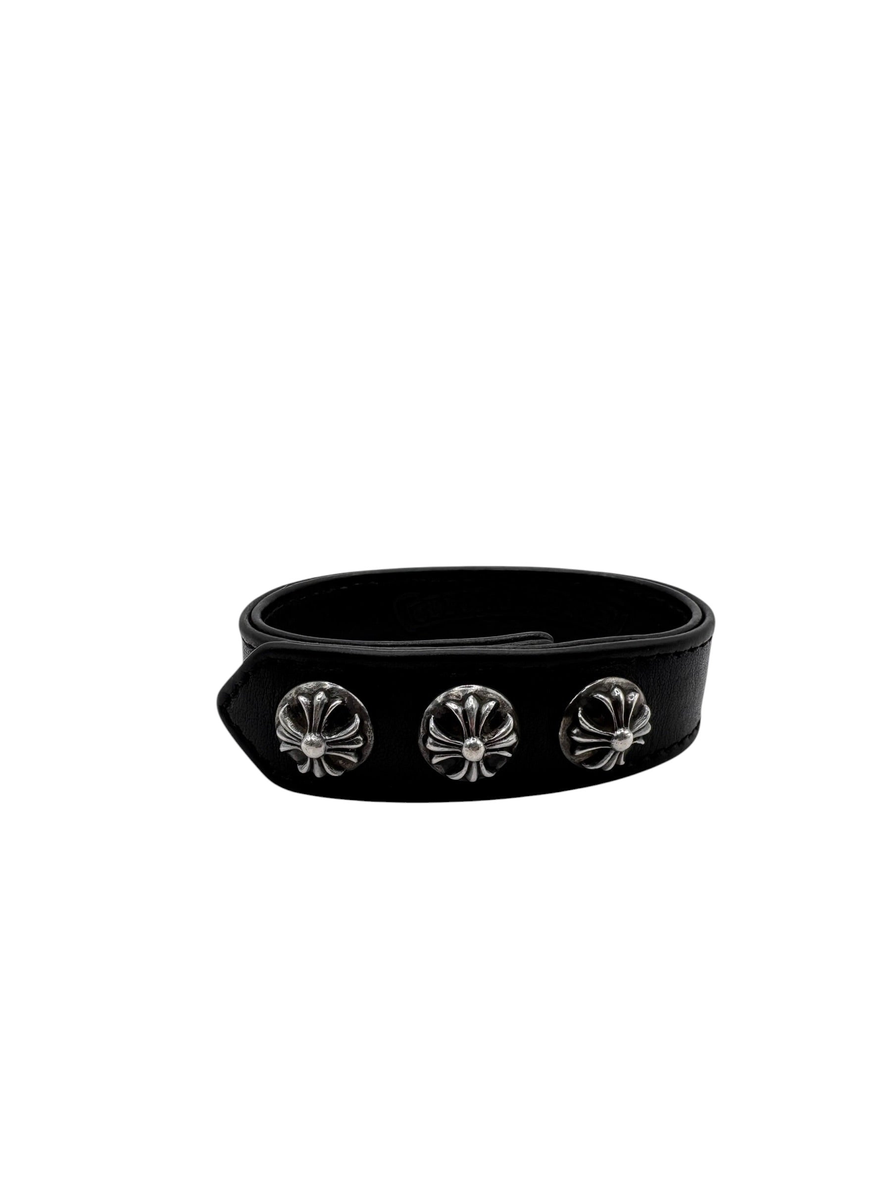 Chrome Hearts Cross Leather Bracelet