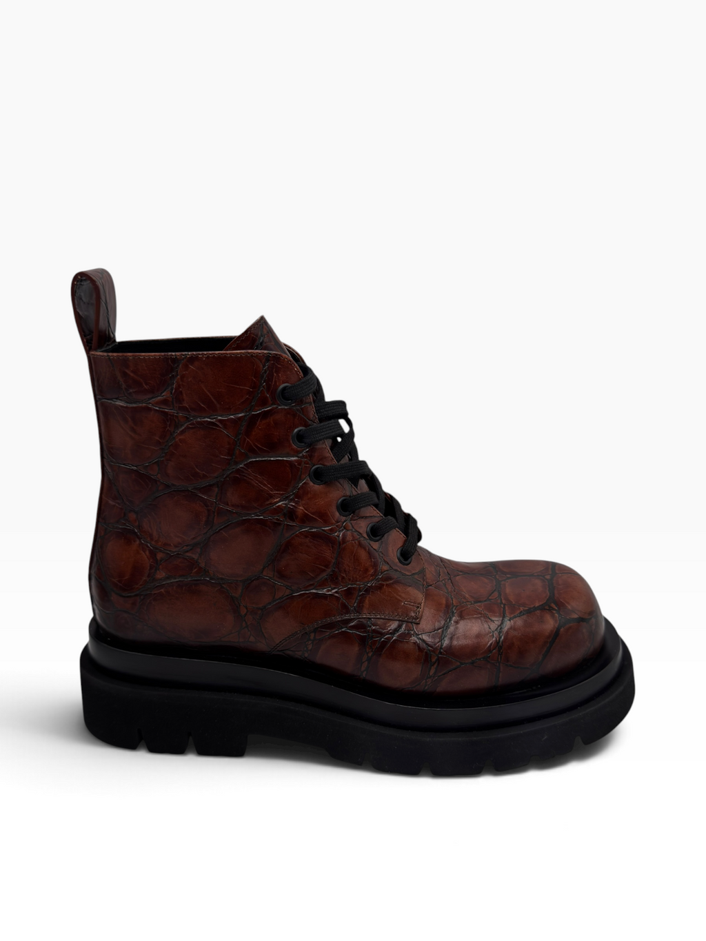 Bottega Veneta Croc Ankle Boots