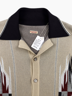 Kapital 12G Cotton Chinayo Polo Shirt Tan/Black