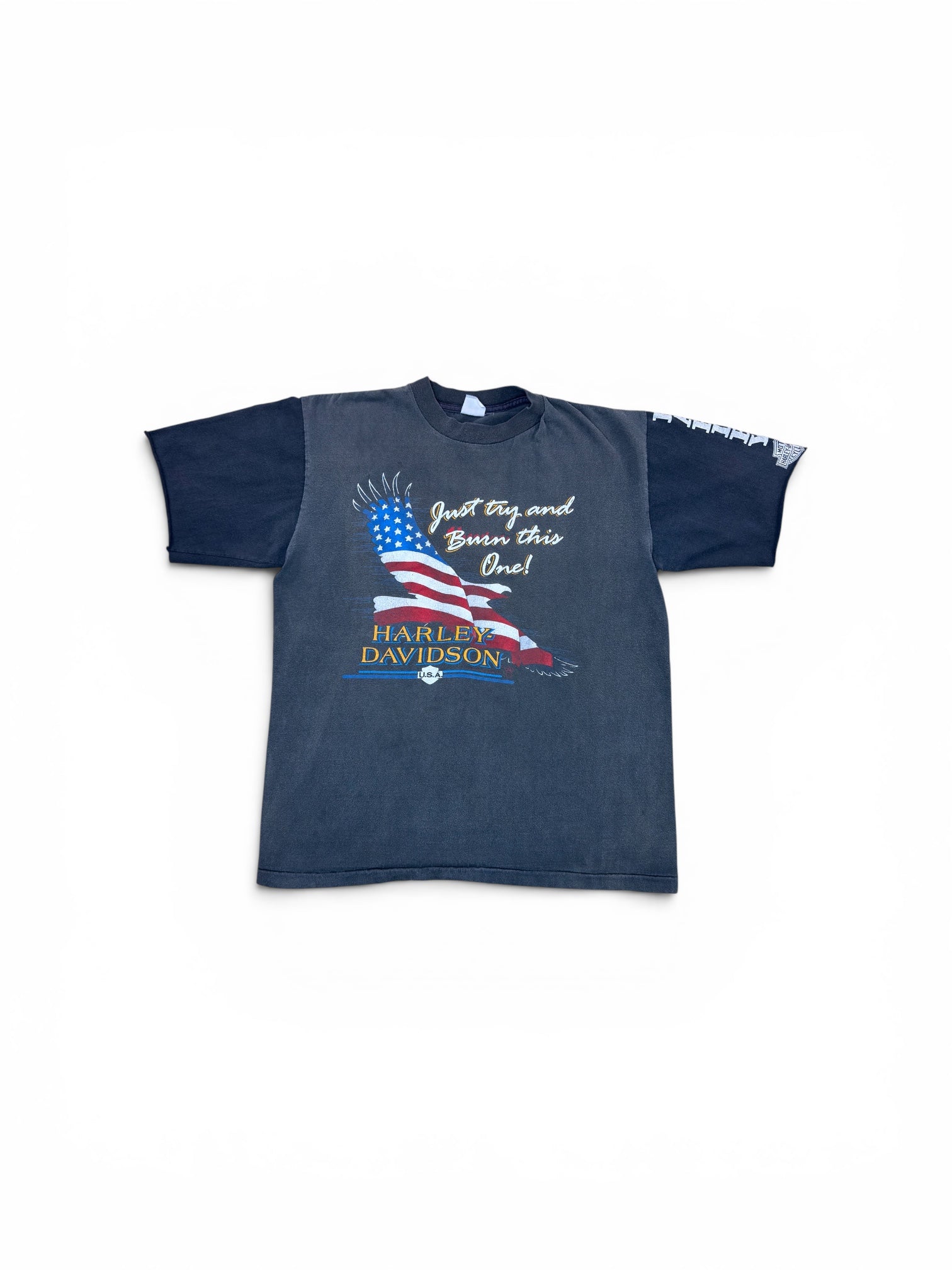 Vintage 80s Harley Burn This One Tee (L)