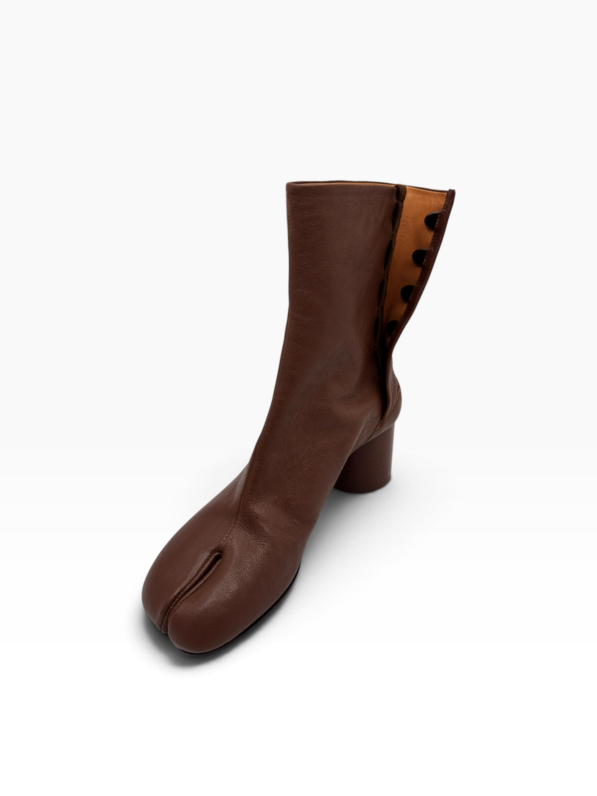 Maison Margiela Leather Tabi Ankle Boots Brown