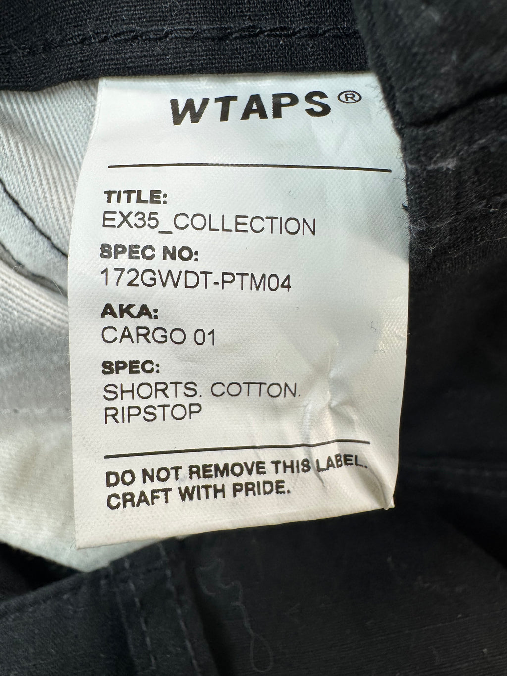 WTAPS Black Cargo Shorts (1)