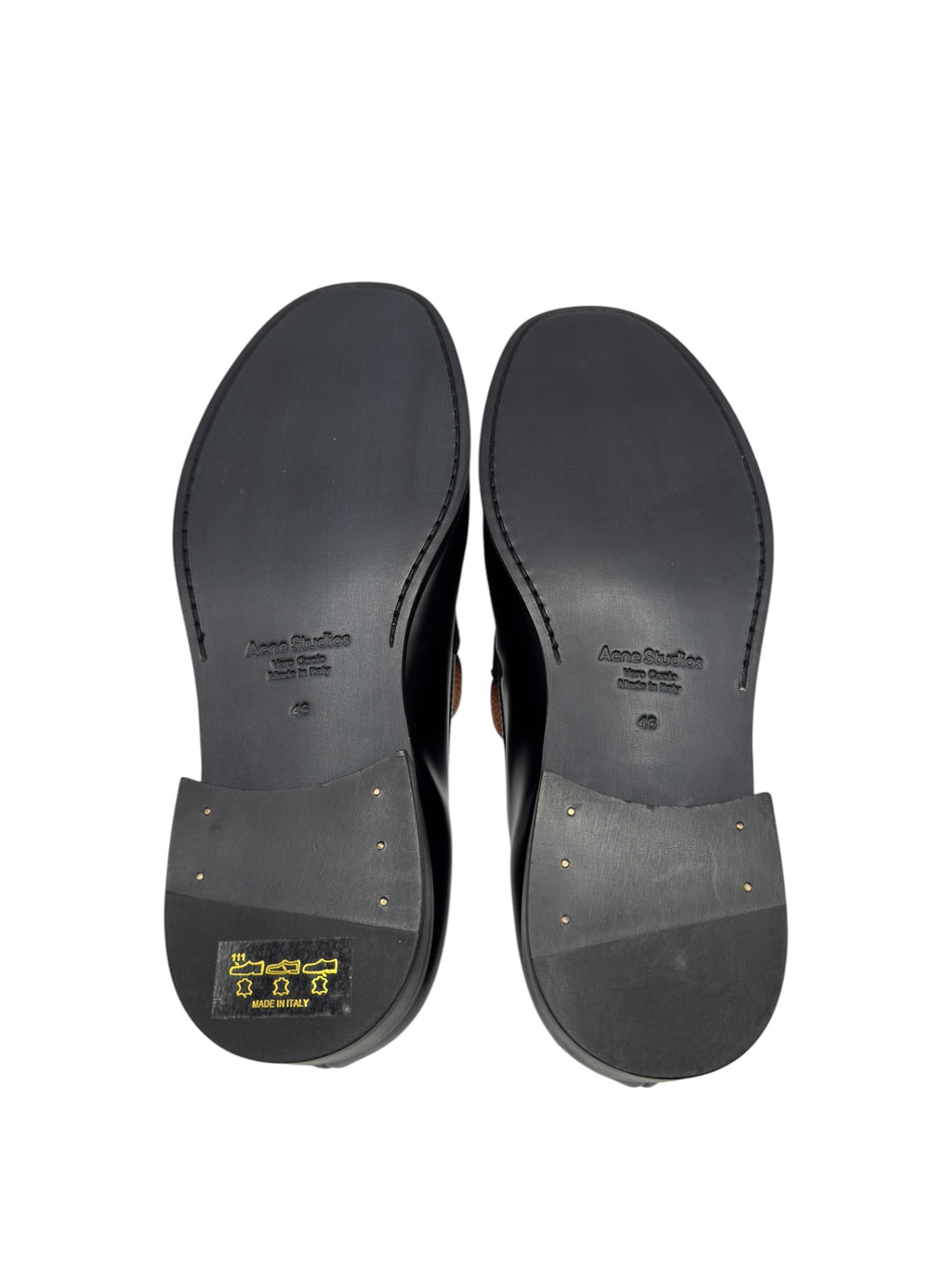 Acne Studios Black Leather Initial Loafer (46)