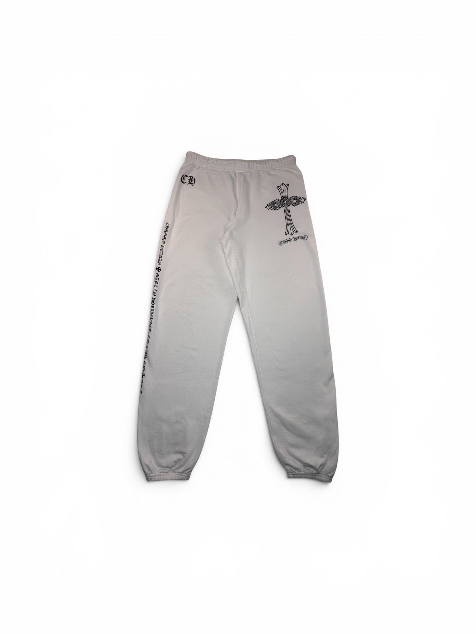 Chrome Hearts Y2K White Cross Sweats (XL)