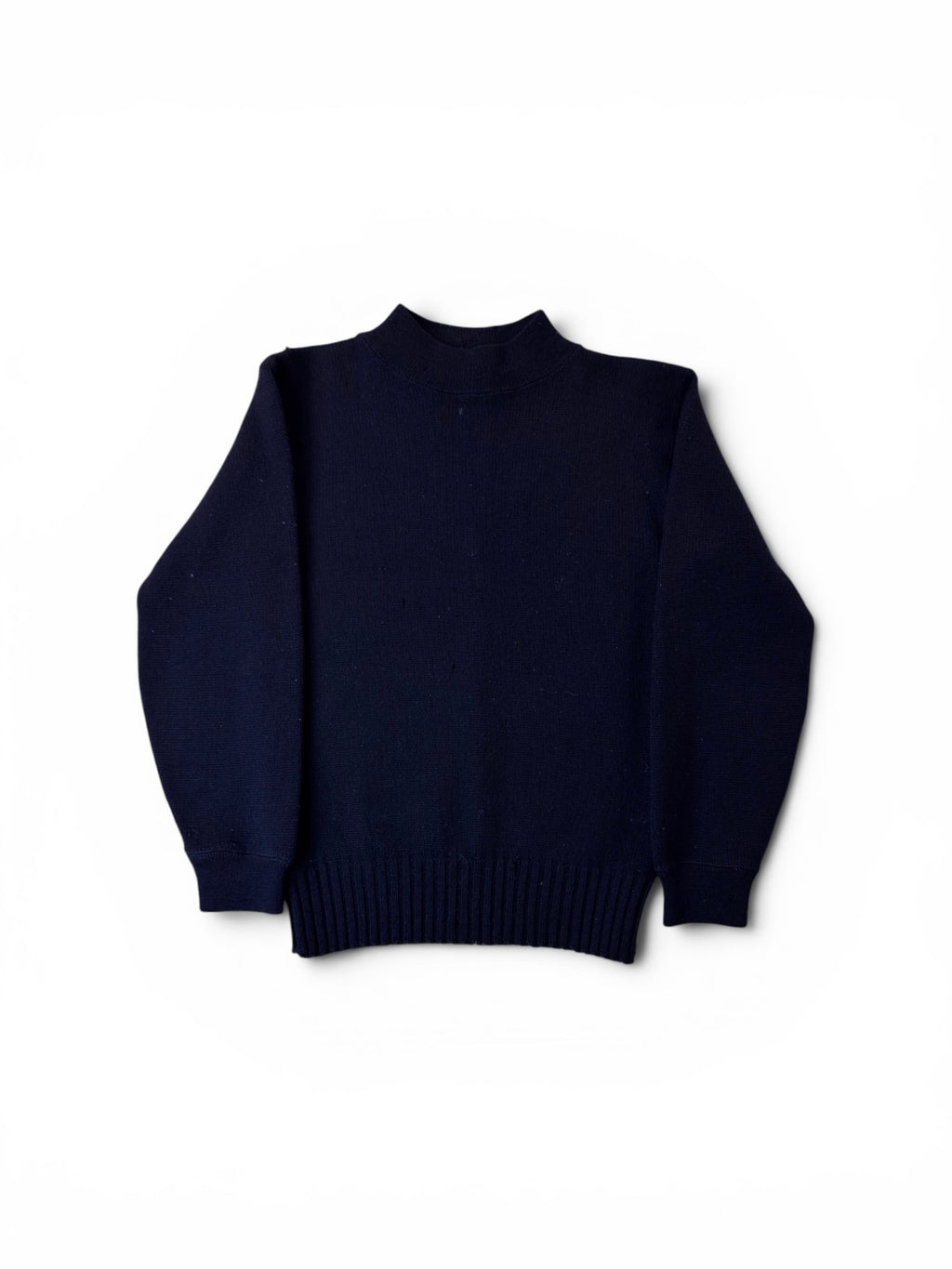 Vintage Wool Knit Black Mock Neck LS