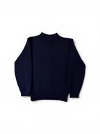 Vintage Wool Knit Black Mock Neck LS
