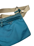 Prada Blue Nylon Side Bag