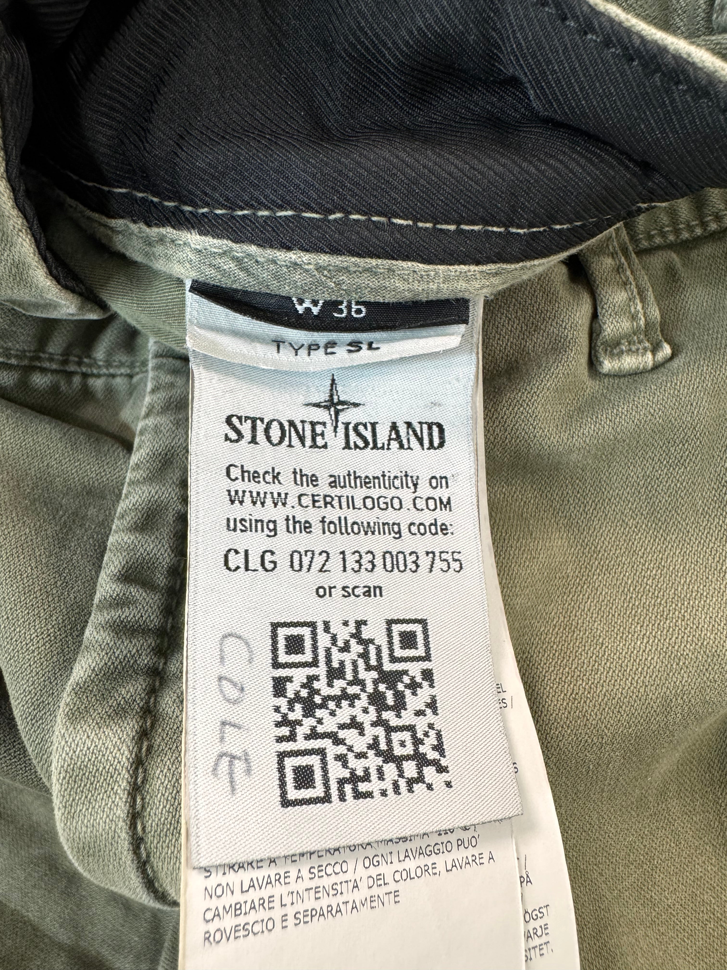 Stone Island Olive Cargo Pants (36)