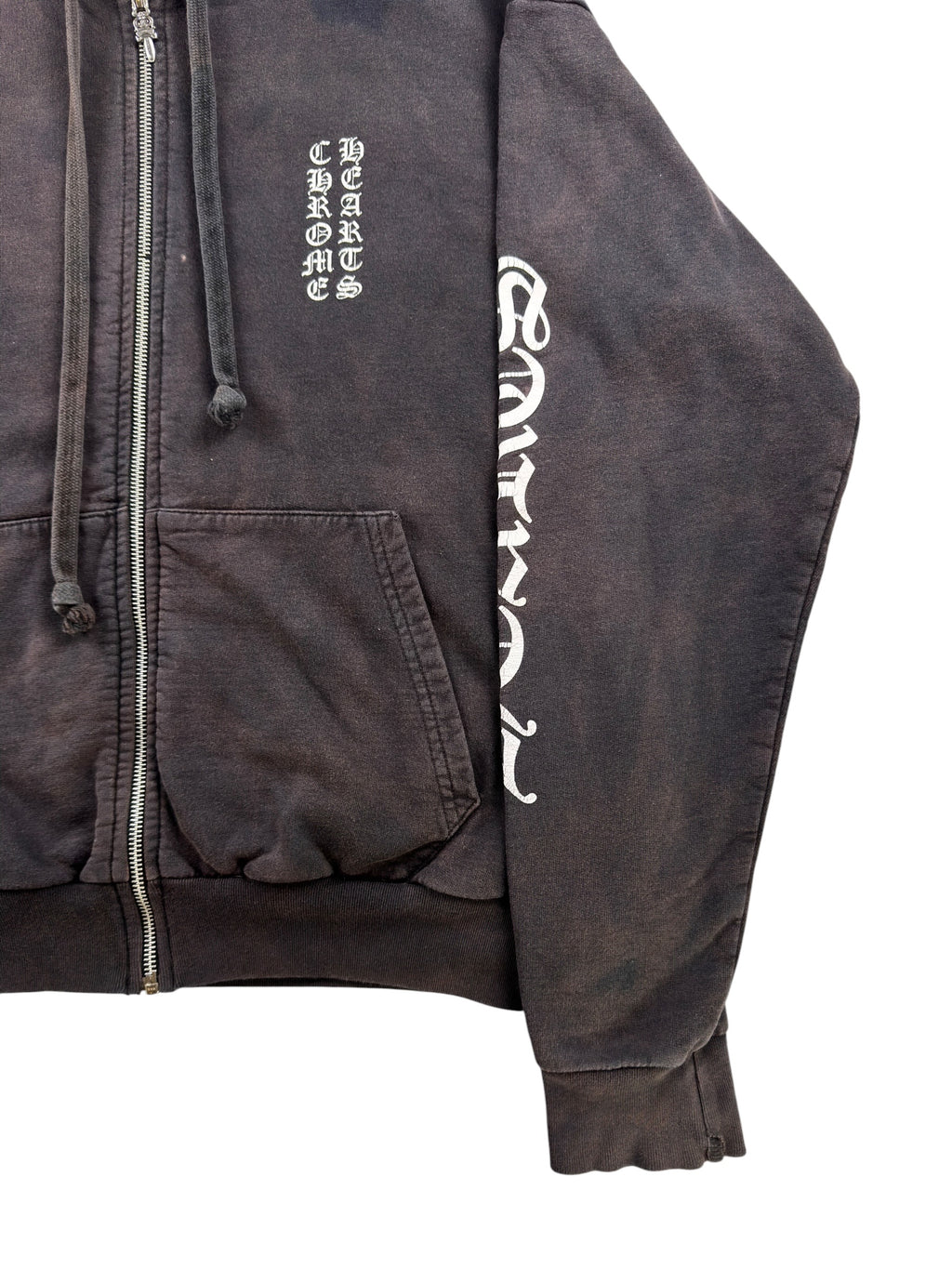Chrome Hearts Vertical Logo Zip Up Hoodie