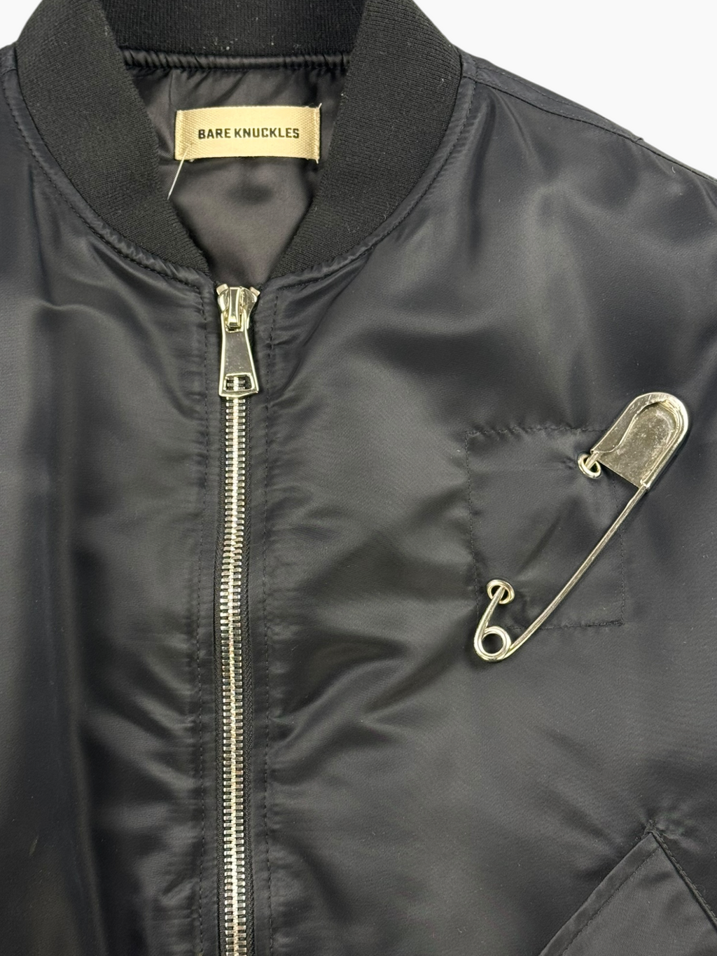 Bare Knuckles Safety Pin Bomber Jacket