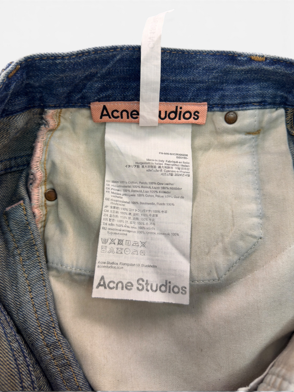 Acne Studios Washed Denim Shorts