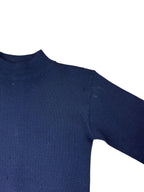 Vintage Wool Knit Black Mock Neck LS