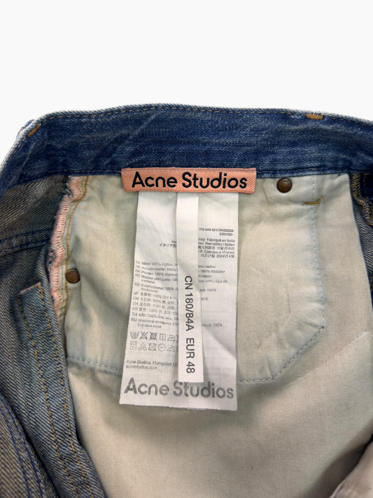 Acne Studios Washed Denim Shorts