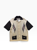 Kapital 12G Cotton Chinayo Polo Shirt Tan/Black
