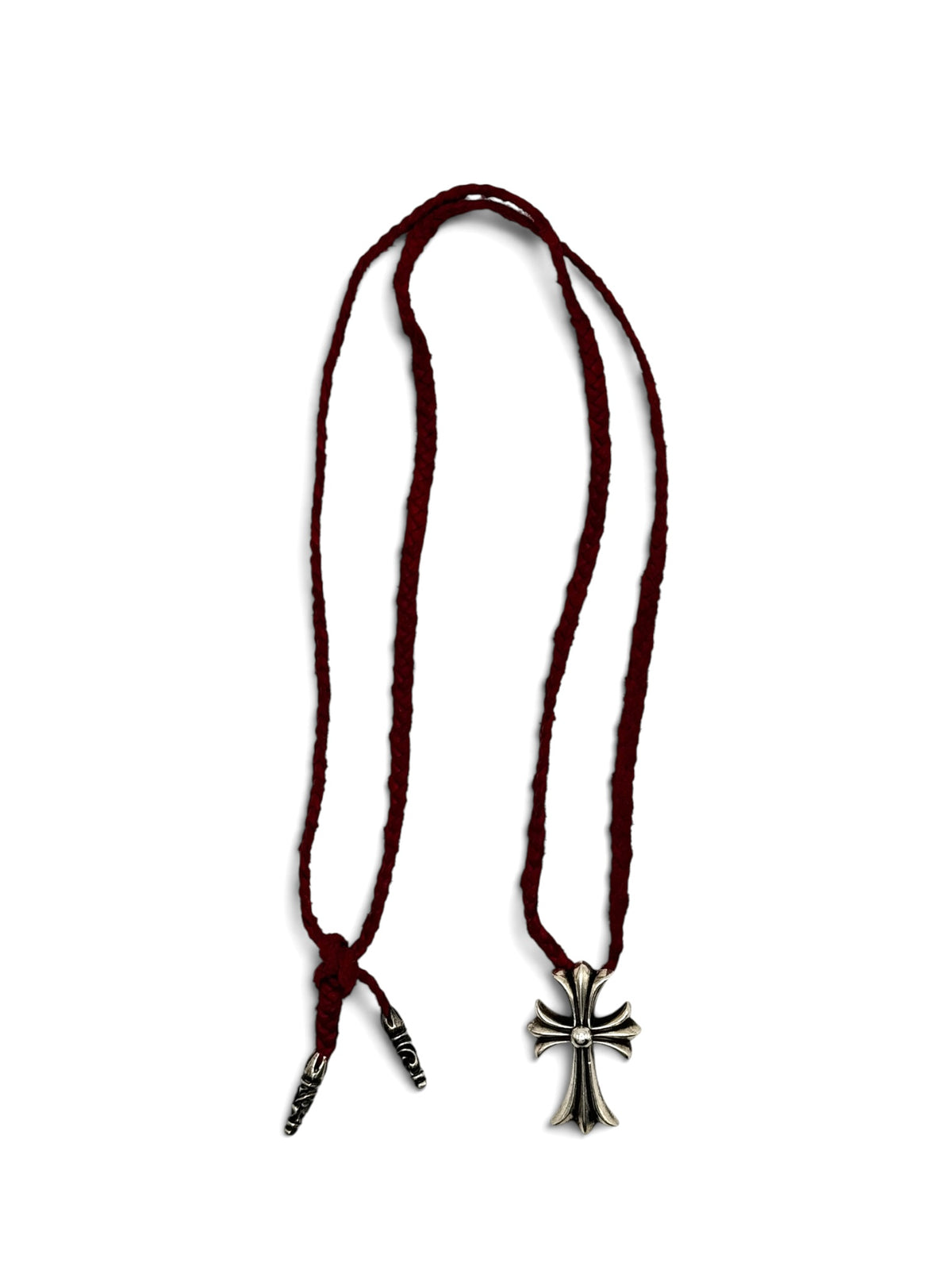Chrome Hearts Red Leather Cross Necklace