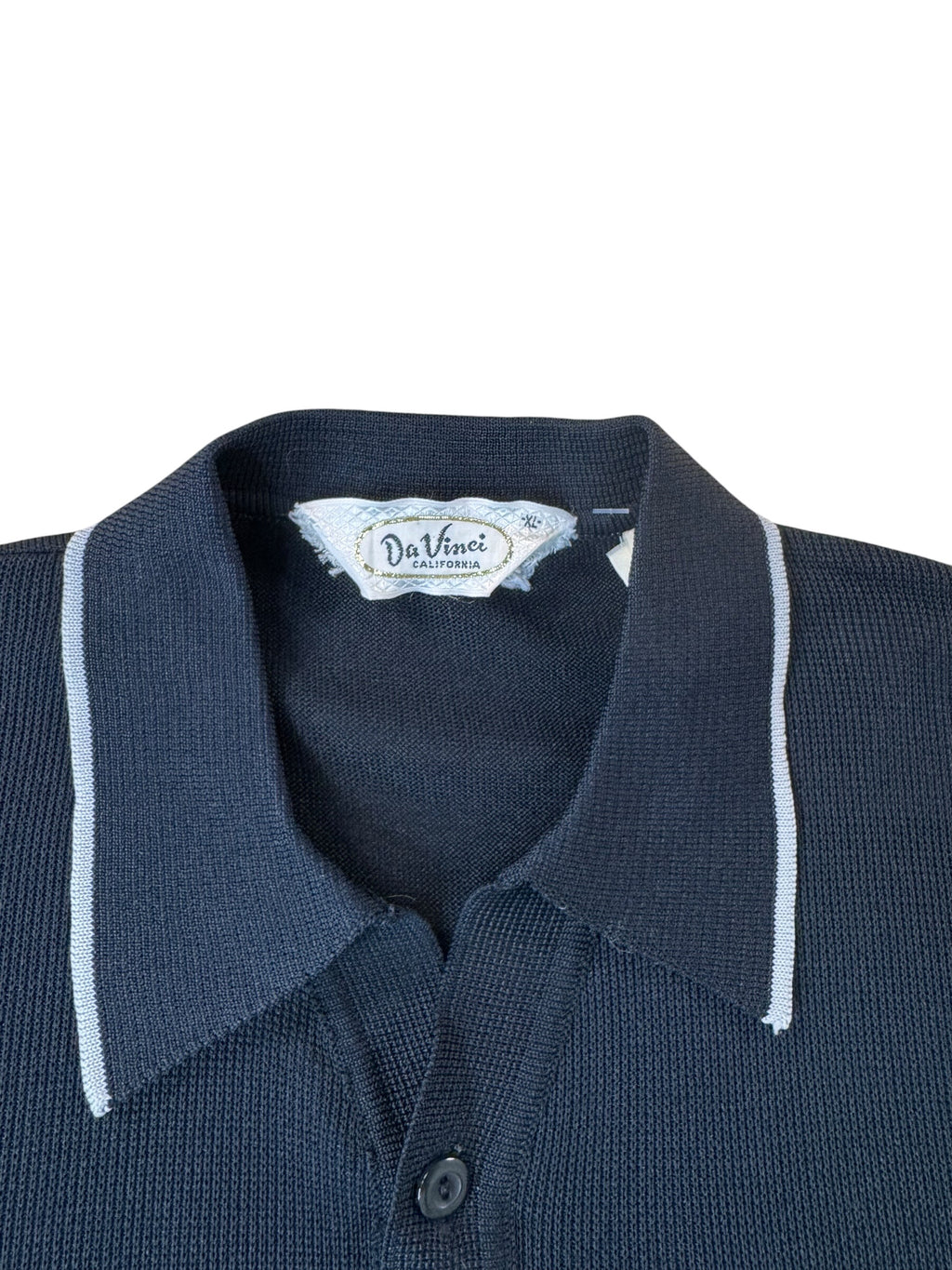Vintage 60s Da Vinci Black Poly Polo (XL)