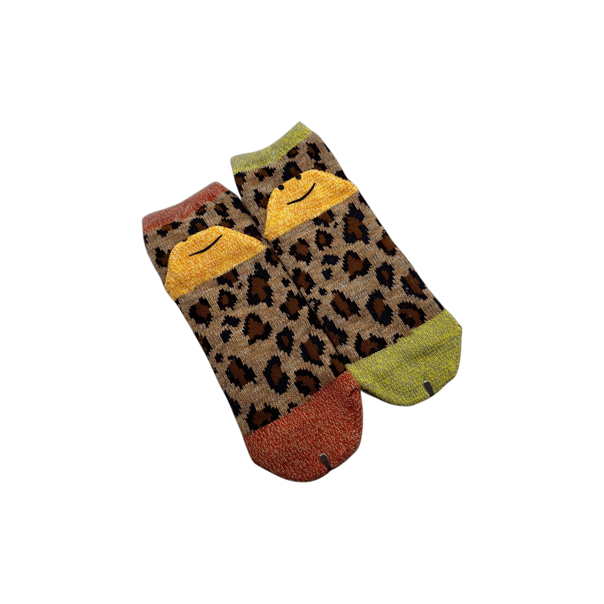 Kapital Happy Heel Leopard Ankle Socks