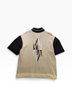 Kapital 12G Cotton Chinayo Polo Shirt Tan/Black