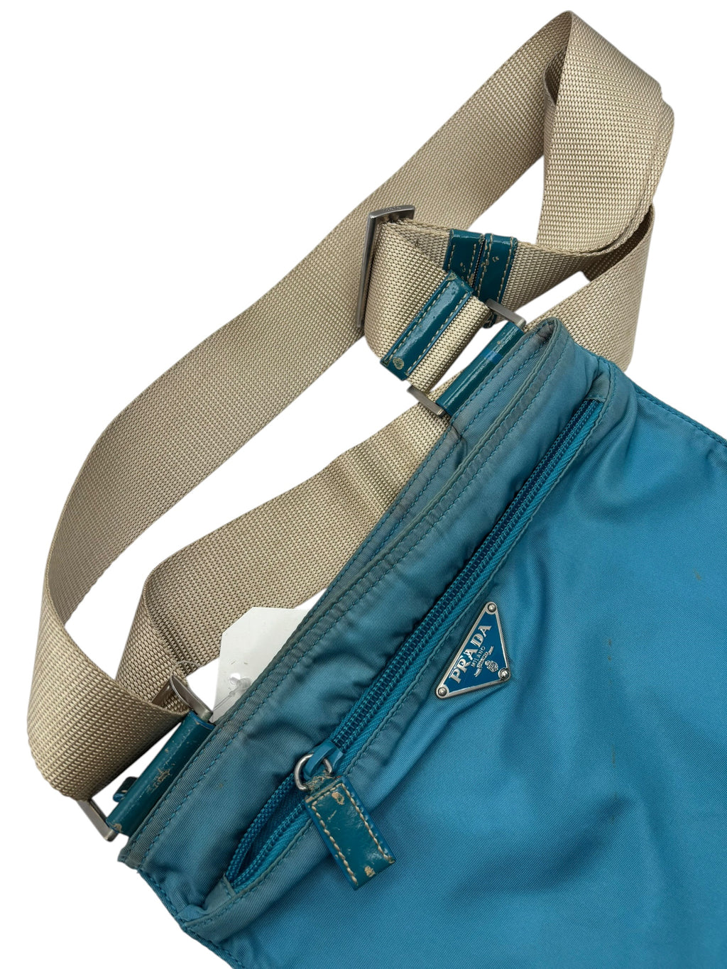 Prada Blue Nylon Side Bag