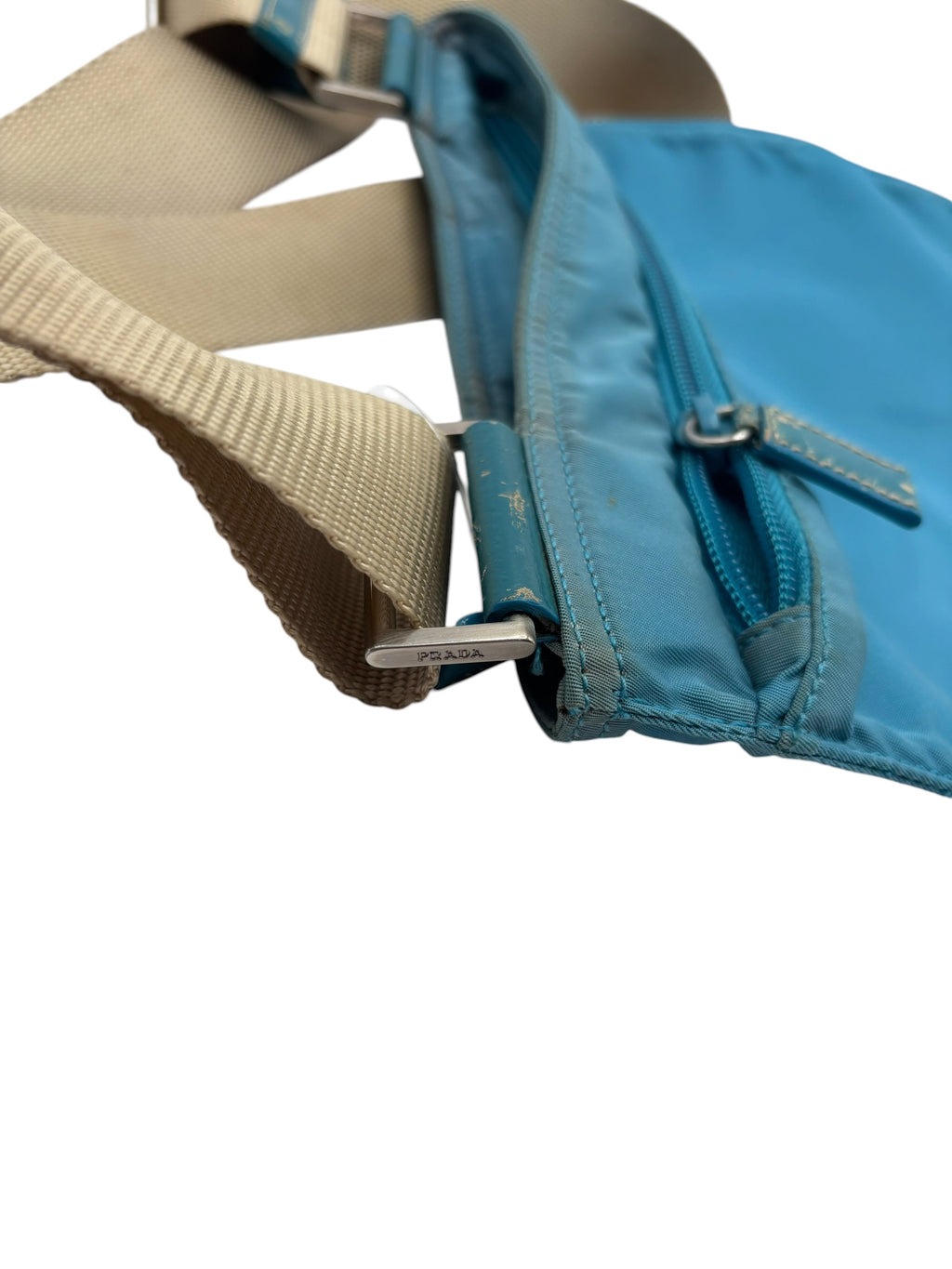 Prada Blue Nylon Side Bag