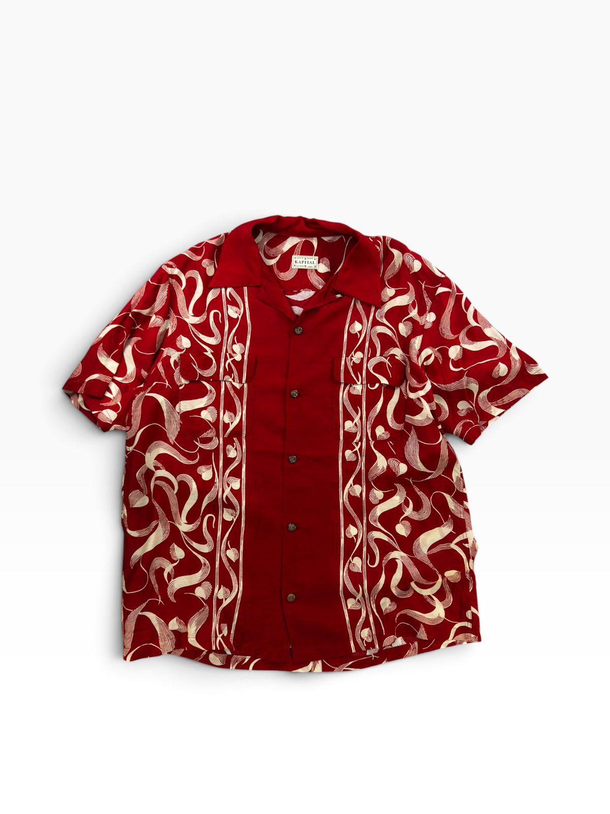 Kapital Silk Okura Collar Shirt Red