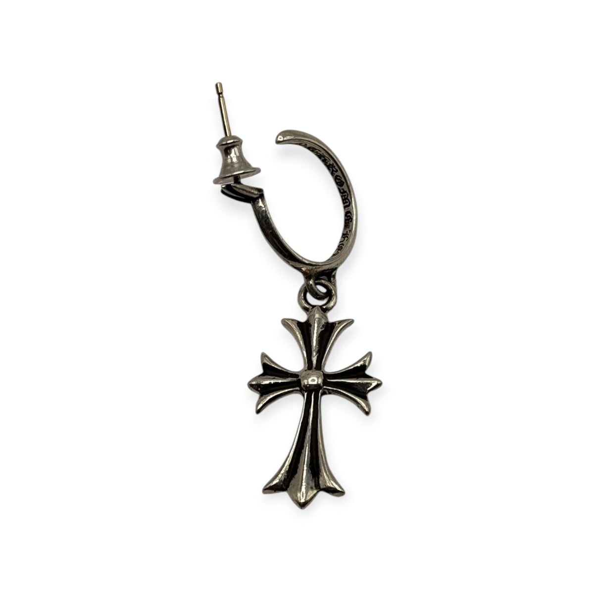 Chrome Hearts Tiny Cross Hoop Earring