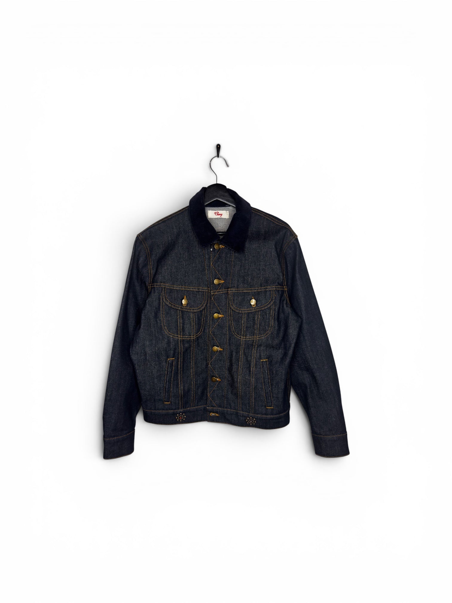 Cherry LA Cord Trim Embellished Trucker Jacket