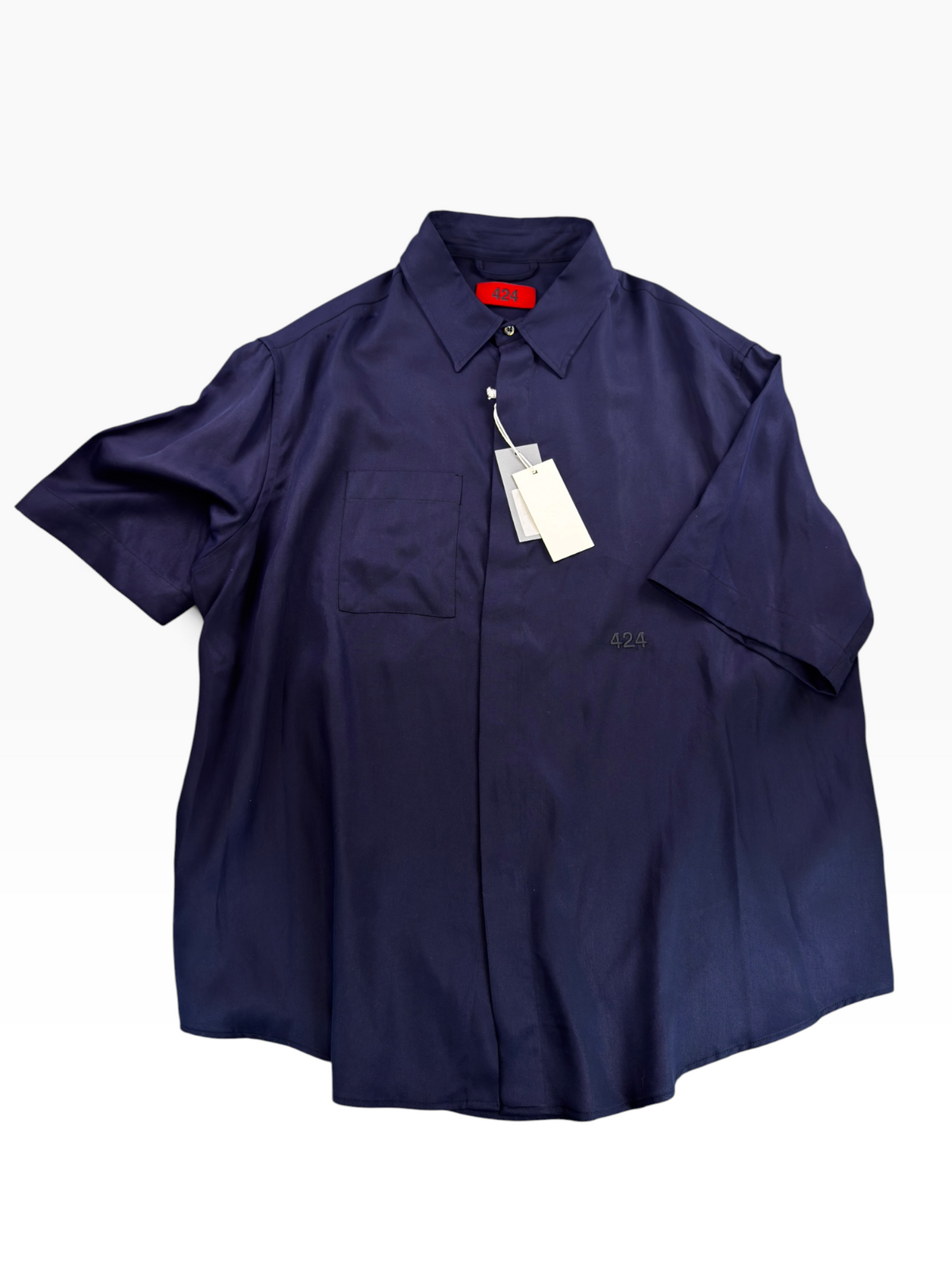 424 Blue Logo Button Up