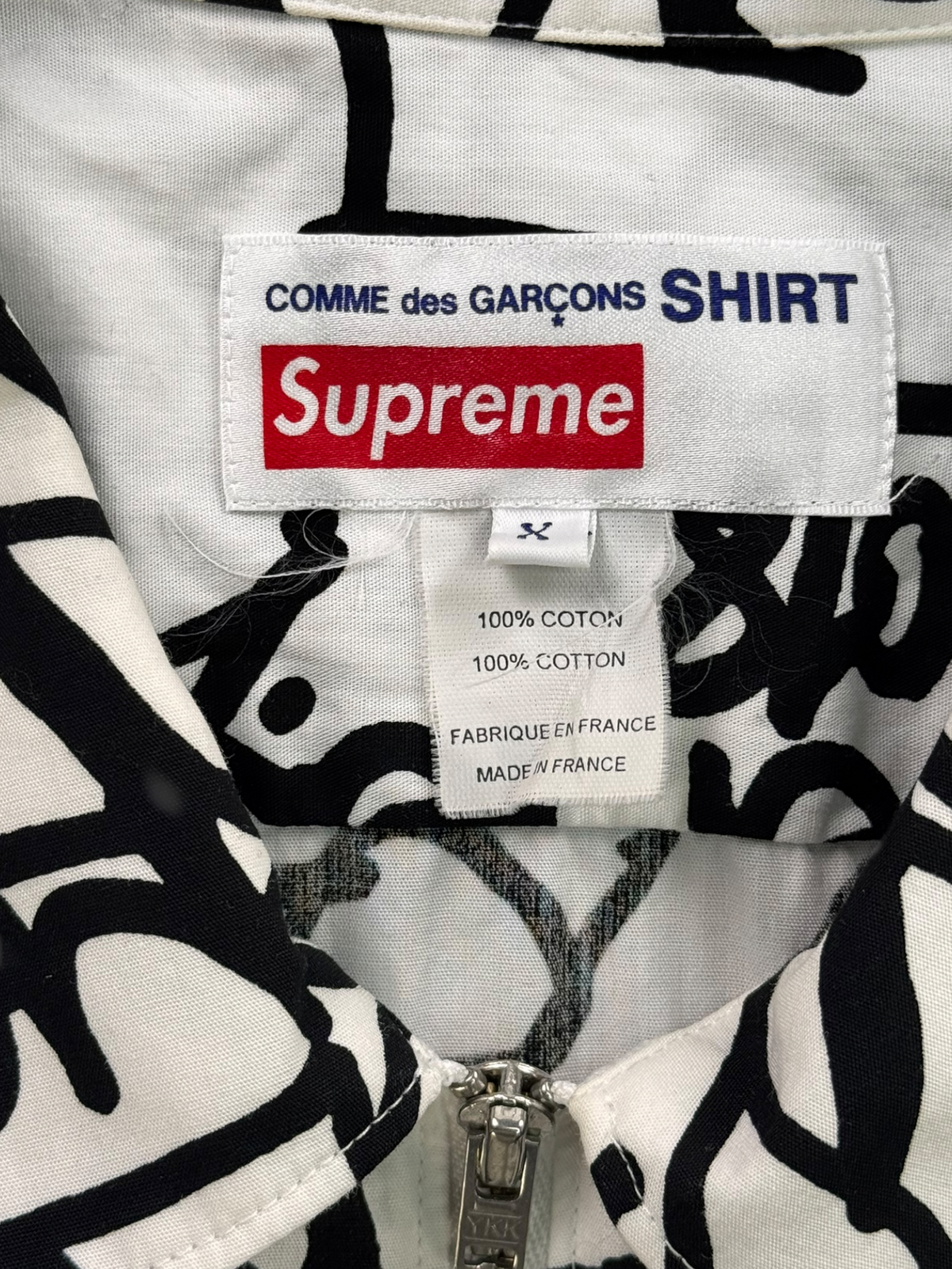 Supreme CDG Graffiti Zip Up Shirt