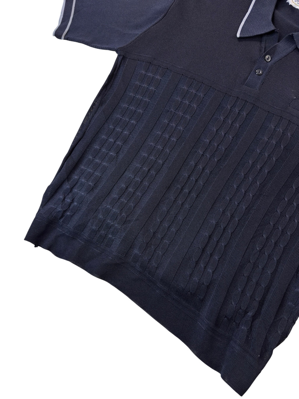 Vintage 60s Da Vinci Black Poly Polo (XL)