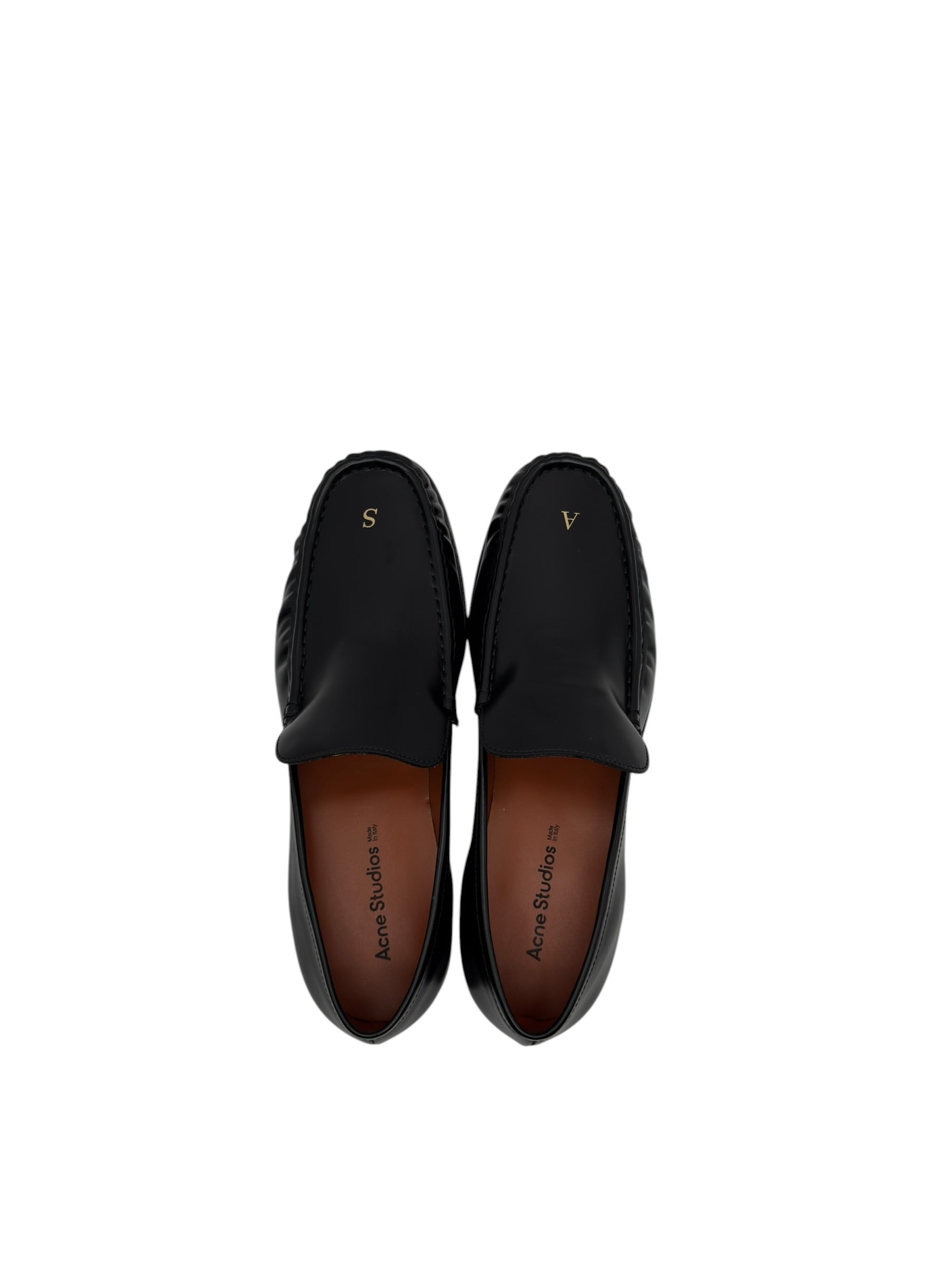 Acne Studios Black Leather Initial Loafer (46)