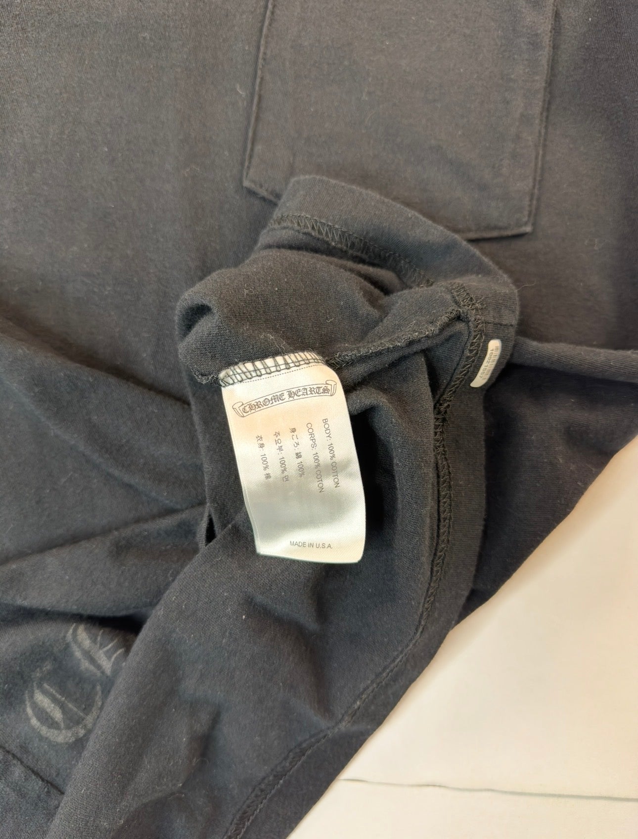Chrome Hearts Black Neck Logo Tee (M)