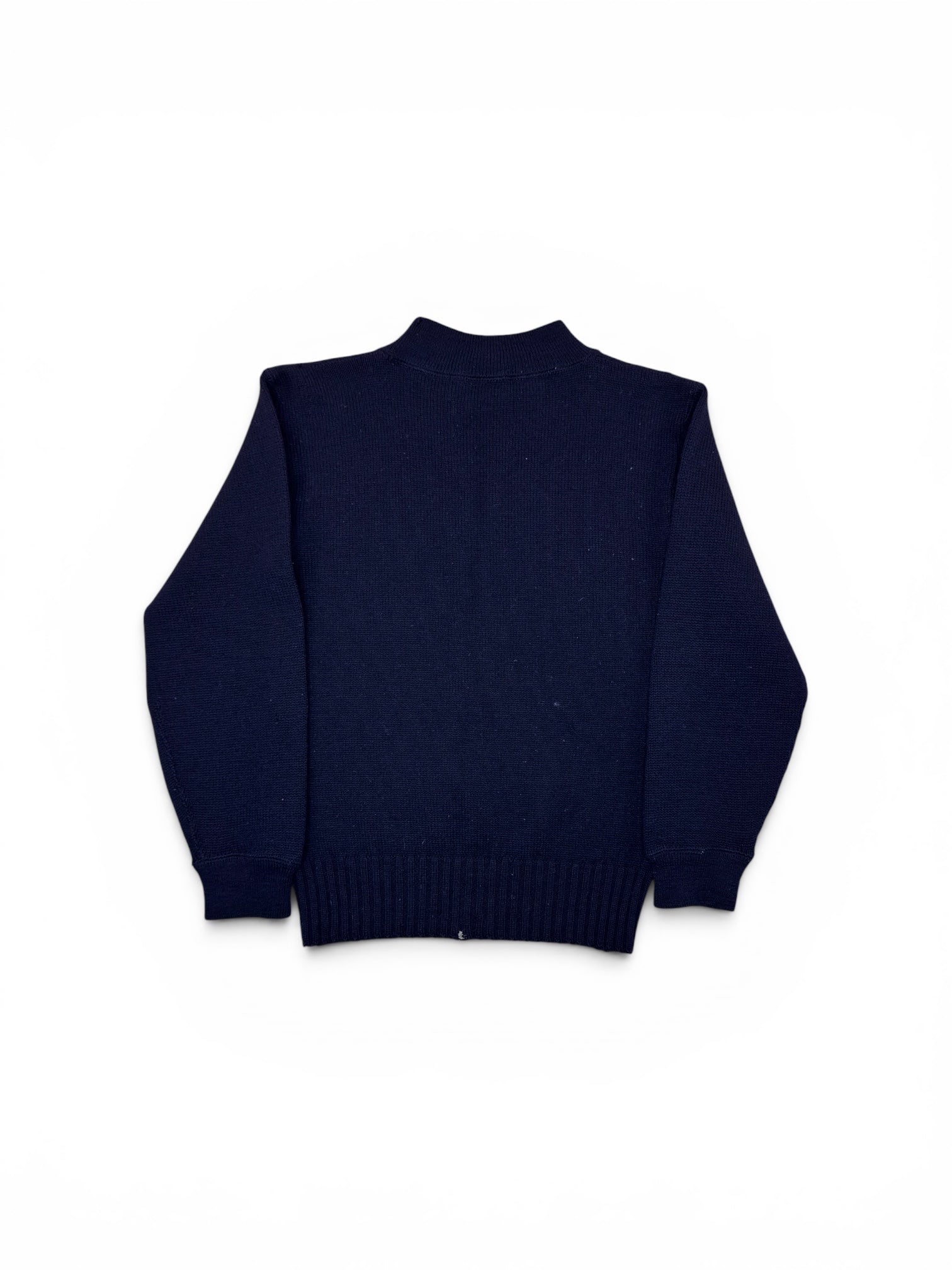 Vintage Wool Knit Black Mock Neck LS
