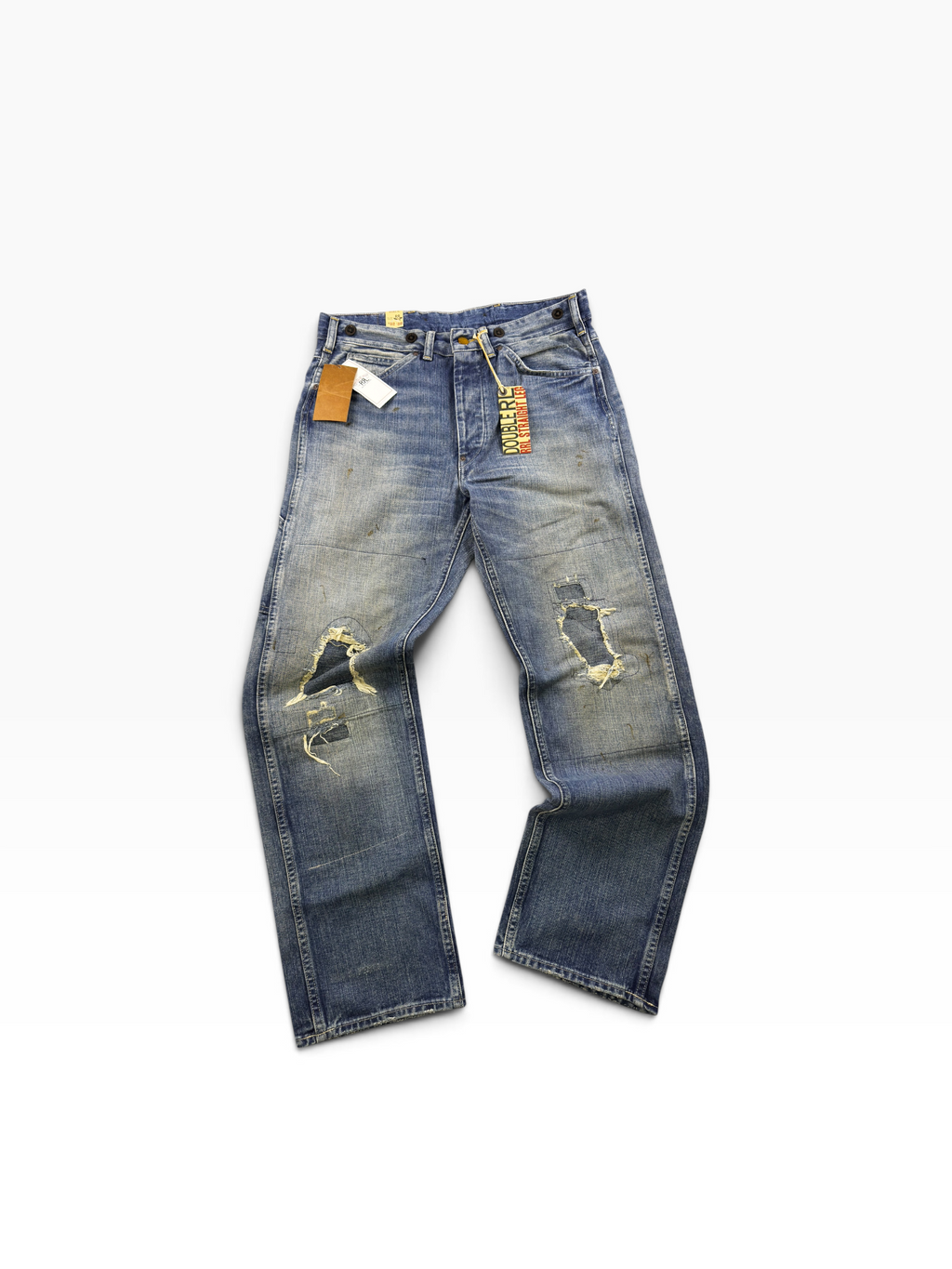 RRL Straight Fit Eastborough Distressed Jeans