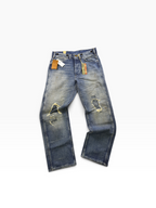 RRL Straight Fit Eastborough Distressed Jeans