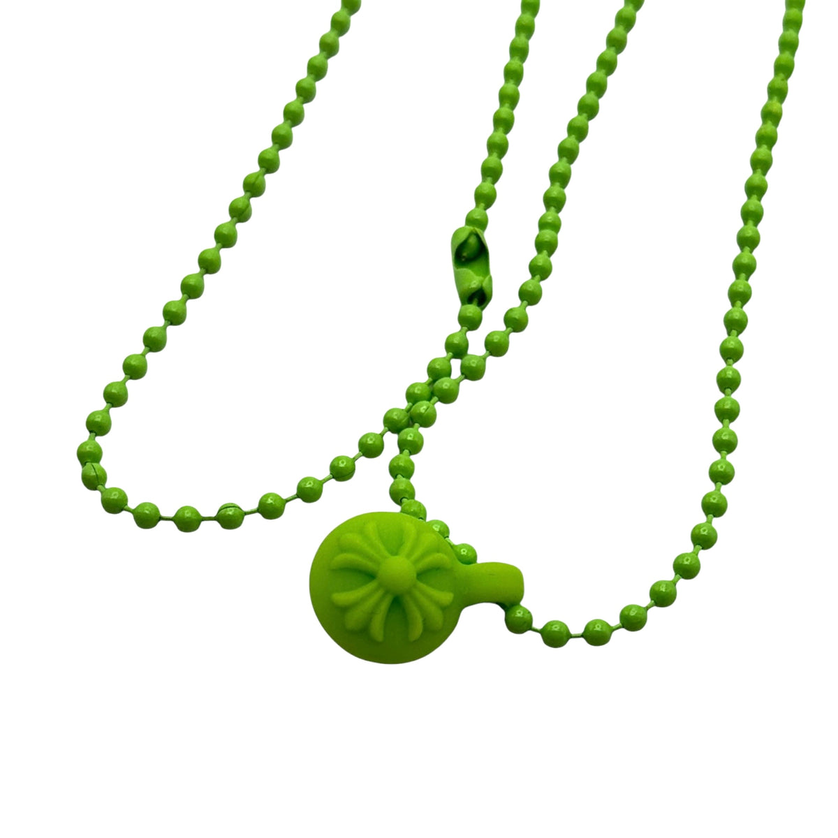 Chrome Hearts Green Crossball Necklace