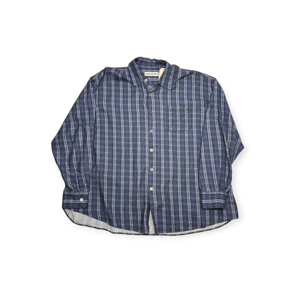 Our Legacy Blue Plaid Borrowed Shirt