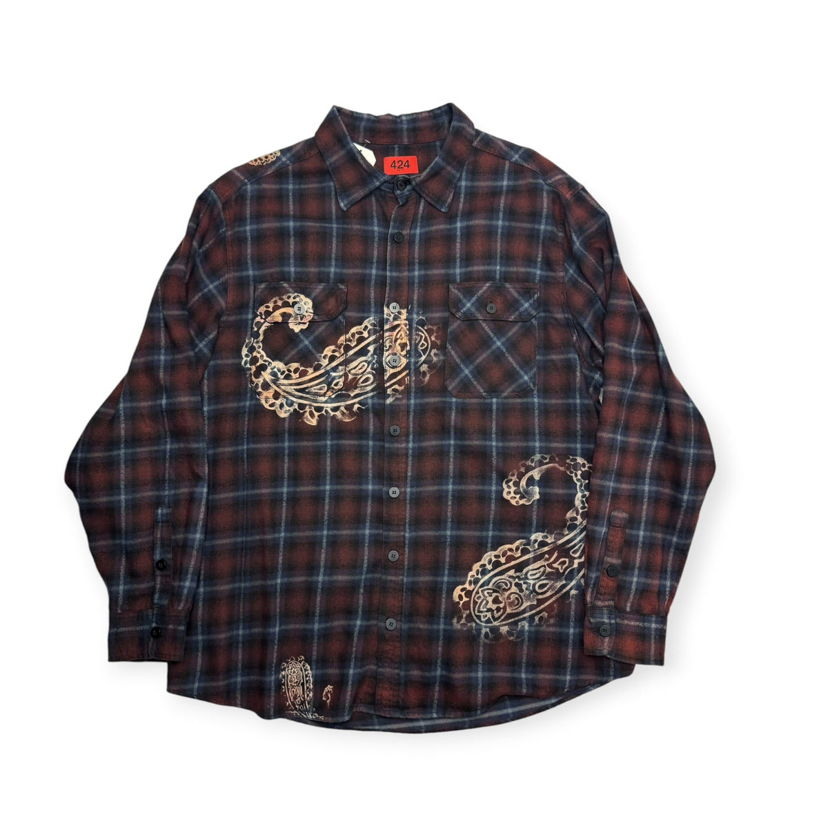 424 Oversized Paisley Flannel Shirt