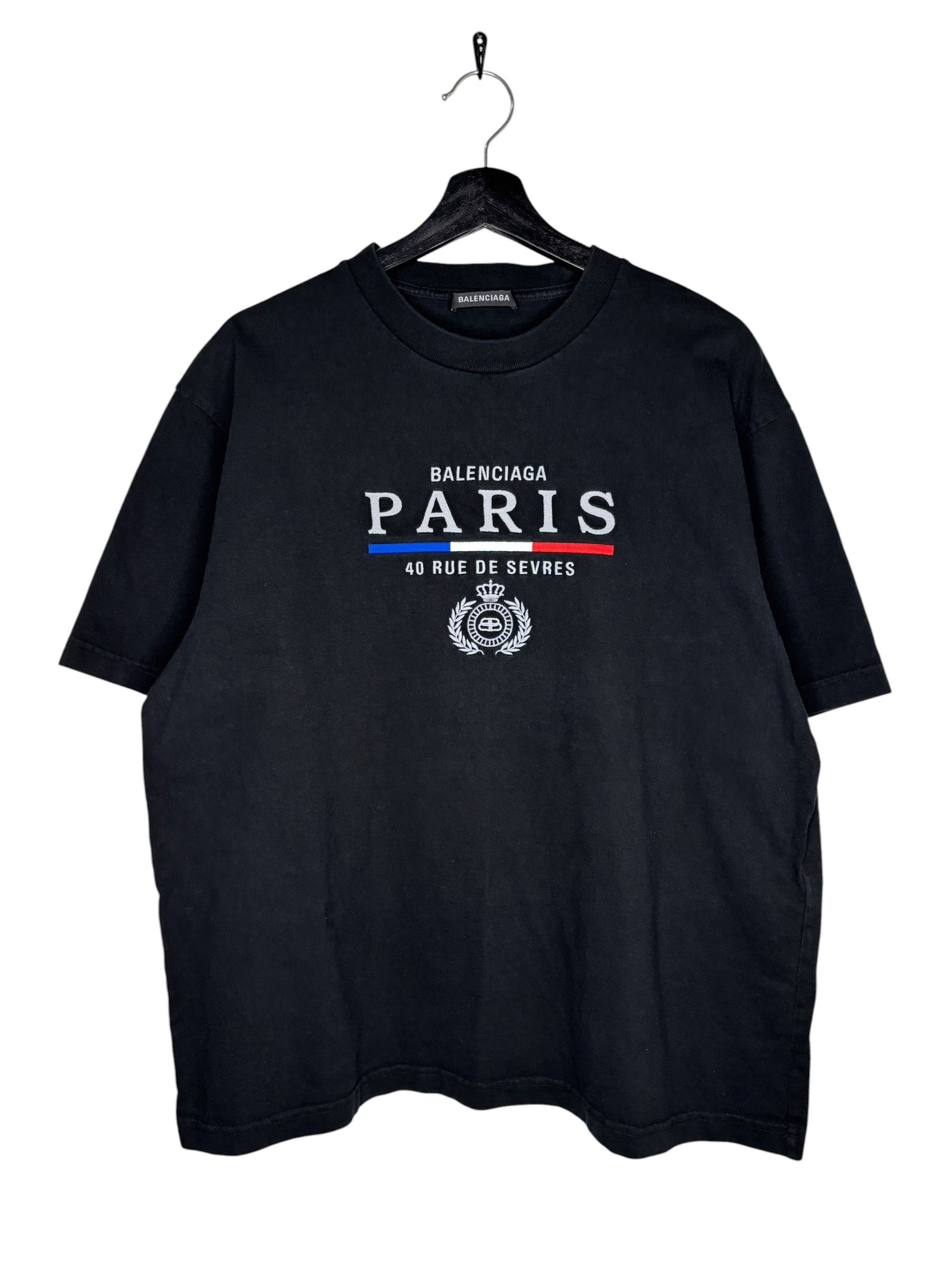 Balenciaga Paris Embroidered Logo Tee (L)