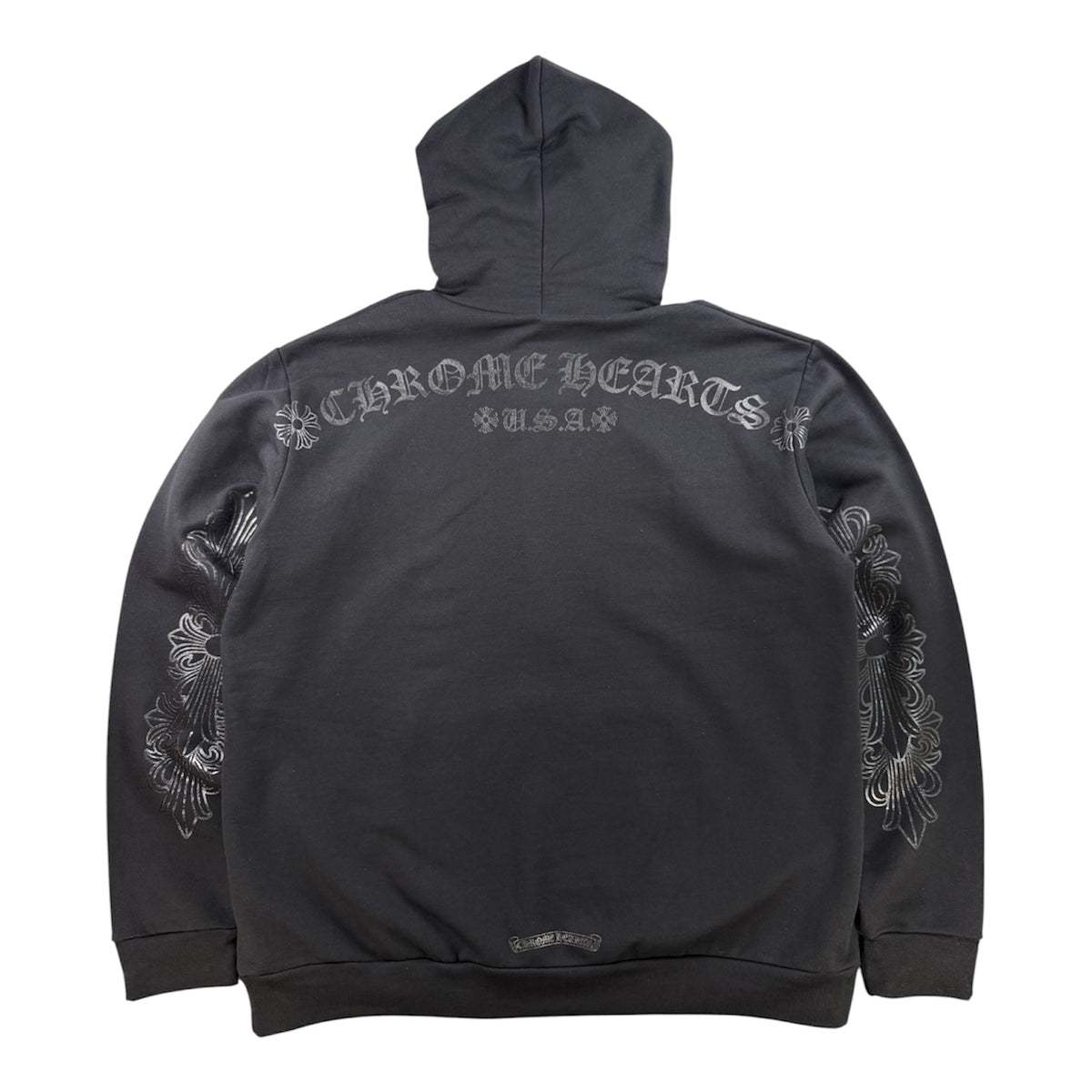 Chrome Hearts Black Tonal Floral Hoodie