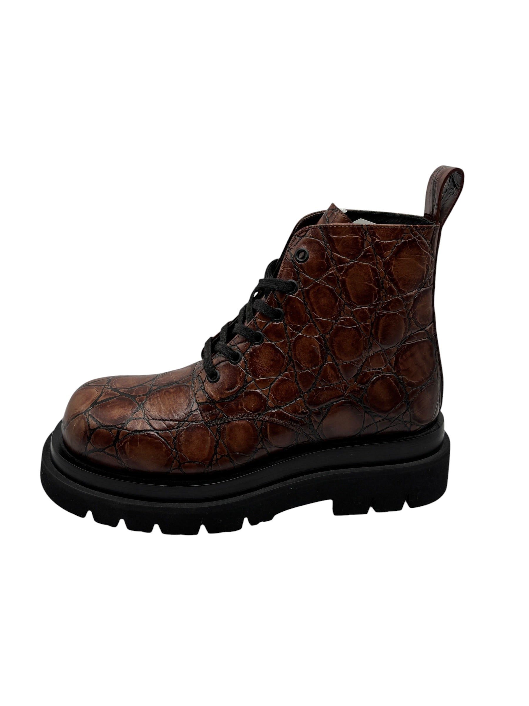 Bottega Veneta Croc Ankle Boots (40)