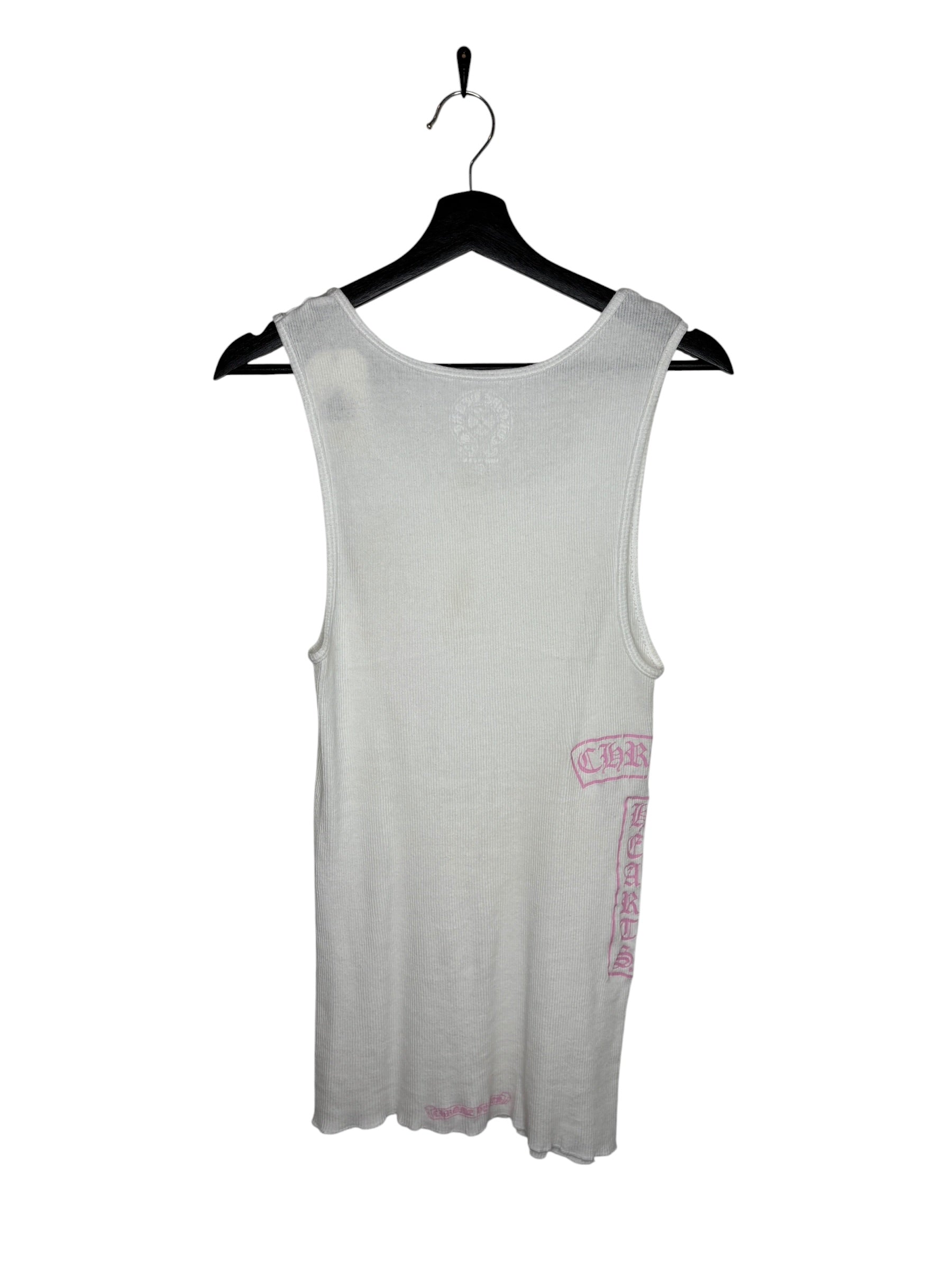 Chrome Hearts White/Pink T Bar Tank (L)