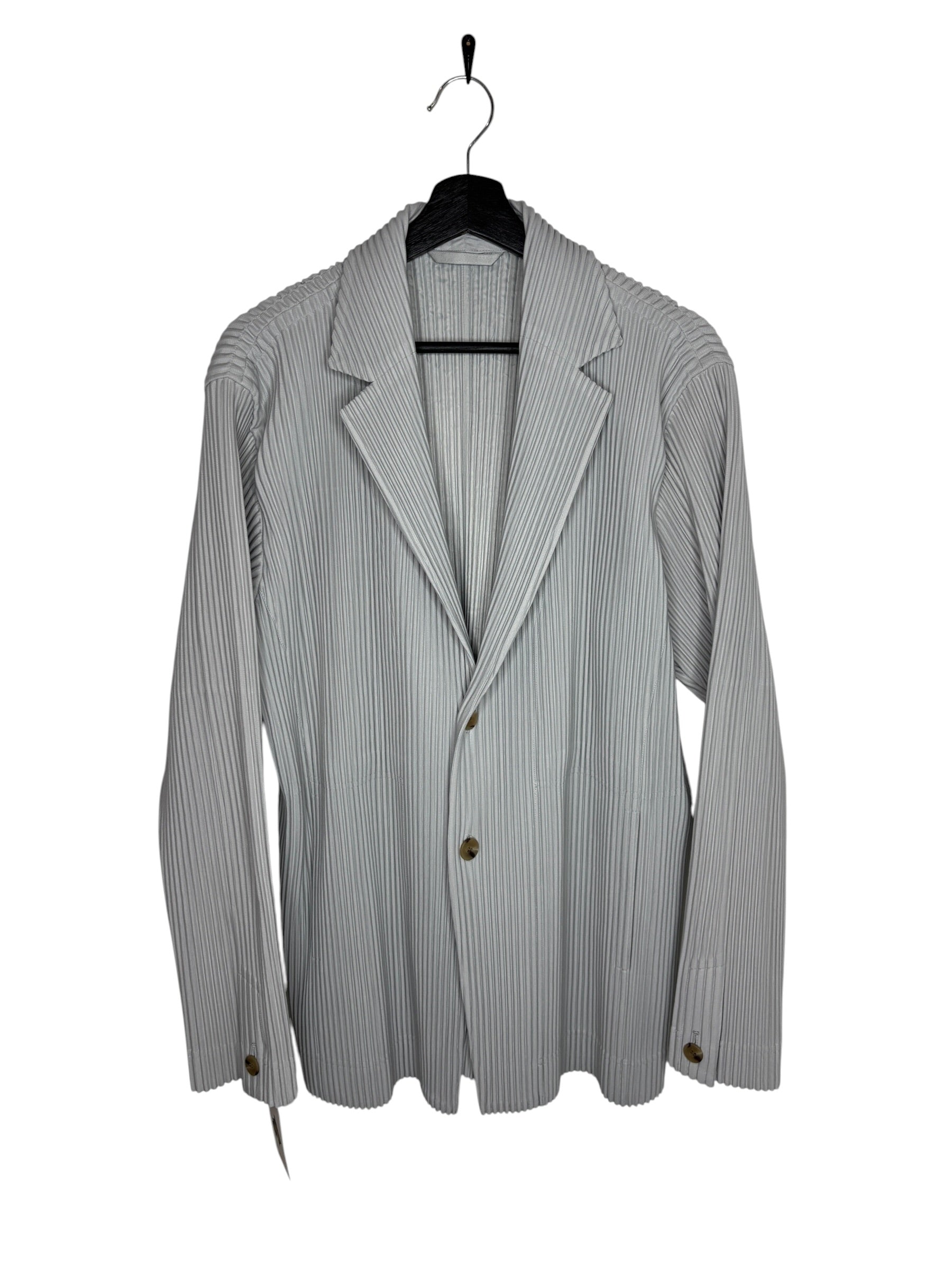 Issey Miyake Homme Plisse Grey Pleated Blazer (L)