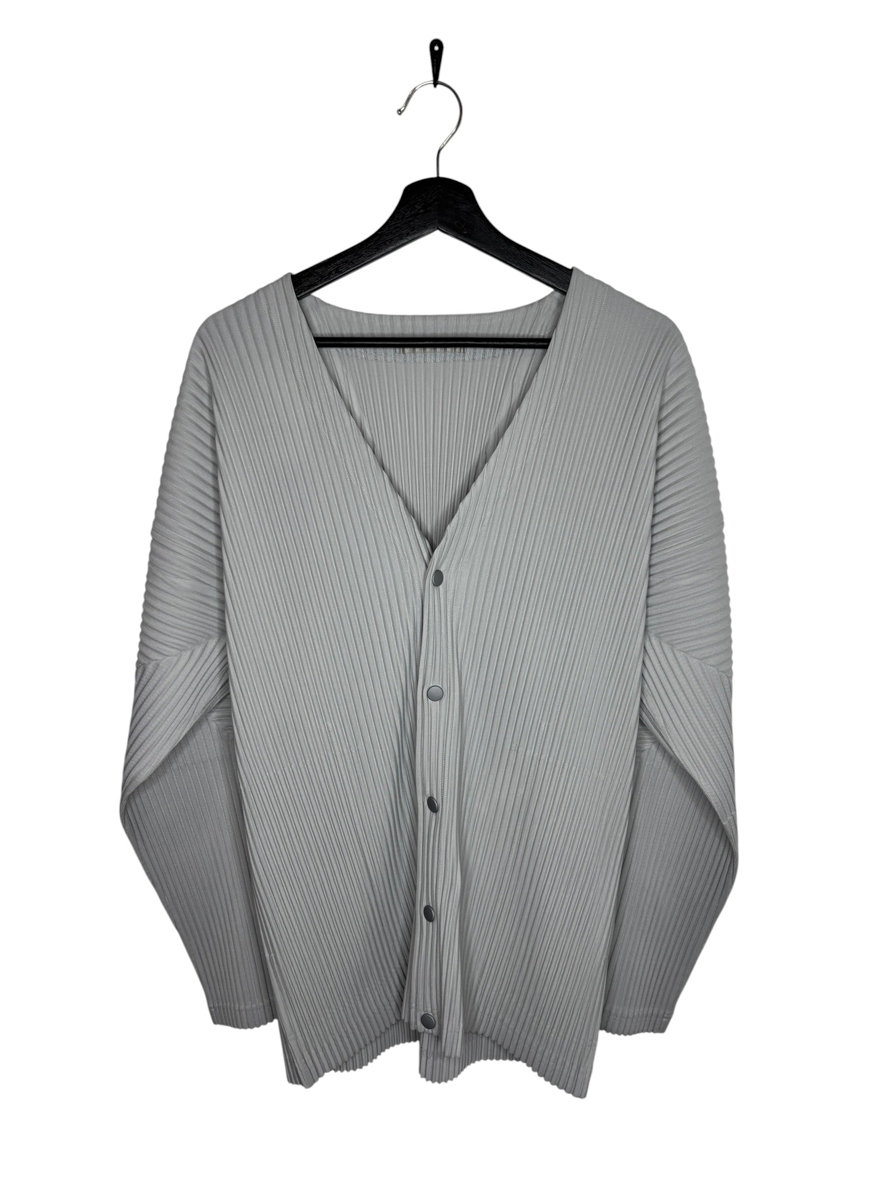 Issey Miyake Homme Plisse Grey Pleated Button Up (XL)