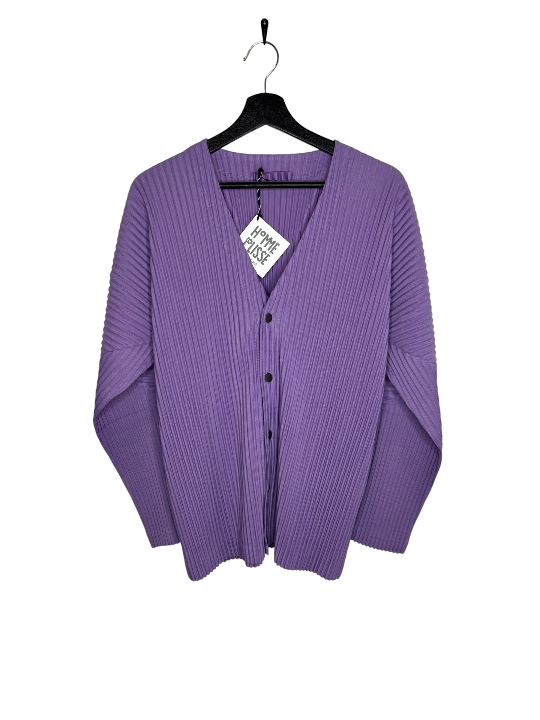 Issey Miyake Homme Plisse Purple Pleated Cardigan (M)