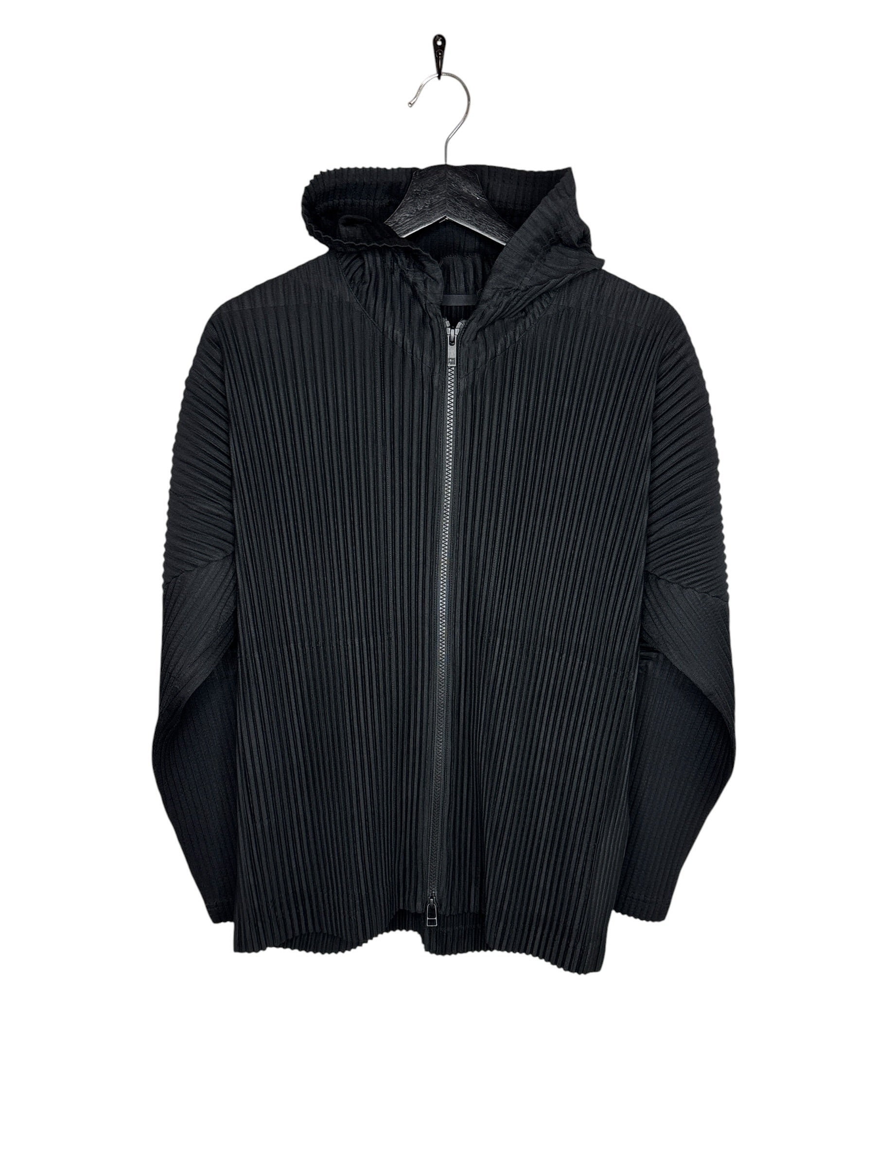 Issey Miyake Homme Plisse Black Pleated Zip Up (L)